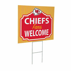 Kansas City Chiefs Coroplast Yard Sign, "Fans Welcome", NFL, Home