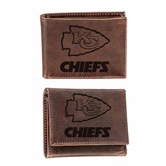 Kansas City Chiefs, Bi-Fold and Tri-Fold Wallet Gift Set, Brown, NFL, Home