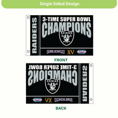 Las Vegas Raiders Multi-Win Superbowl Champions Football 3x5 Flag, NFL, Home