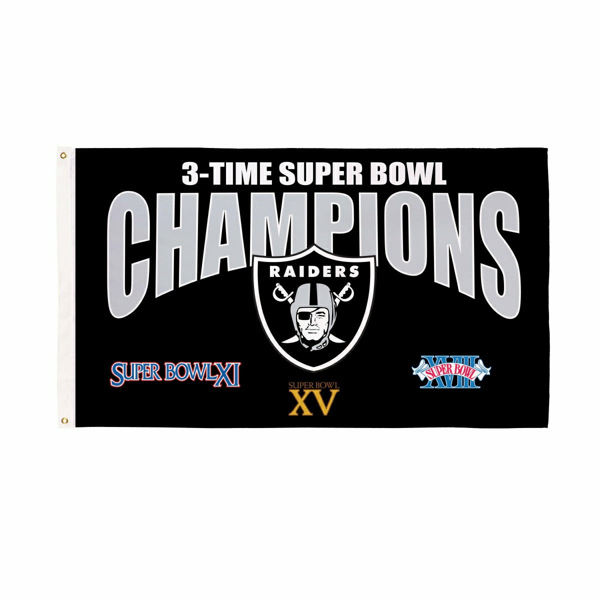 Las Vegas Raiders Multi-Win Superbowl Champions Football 3x5 Flag, NFL, Home