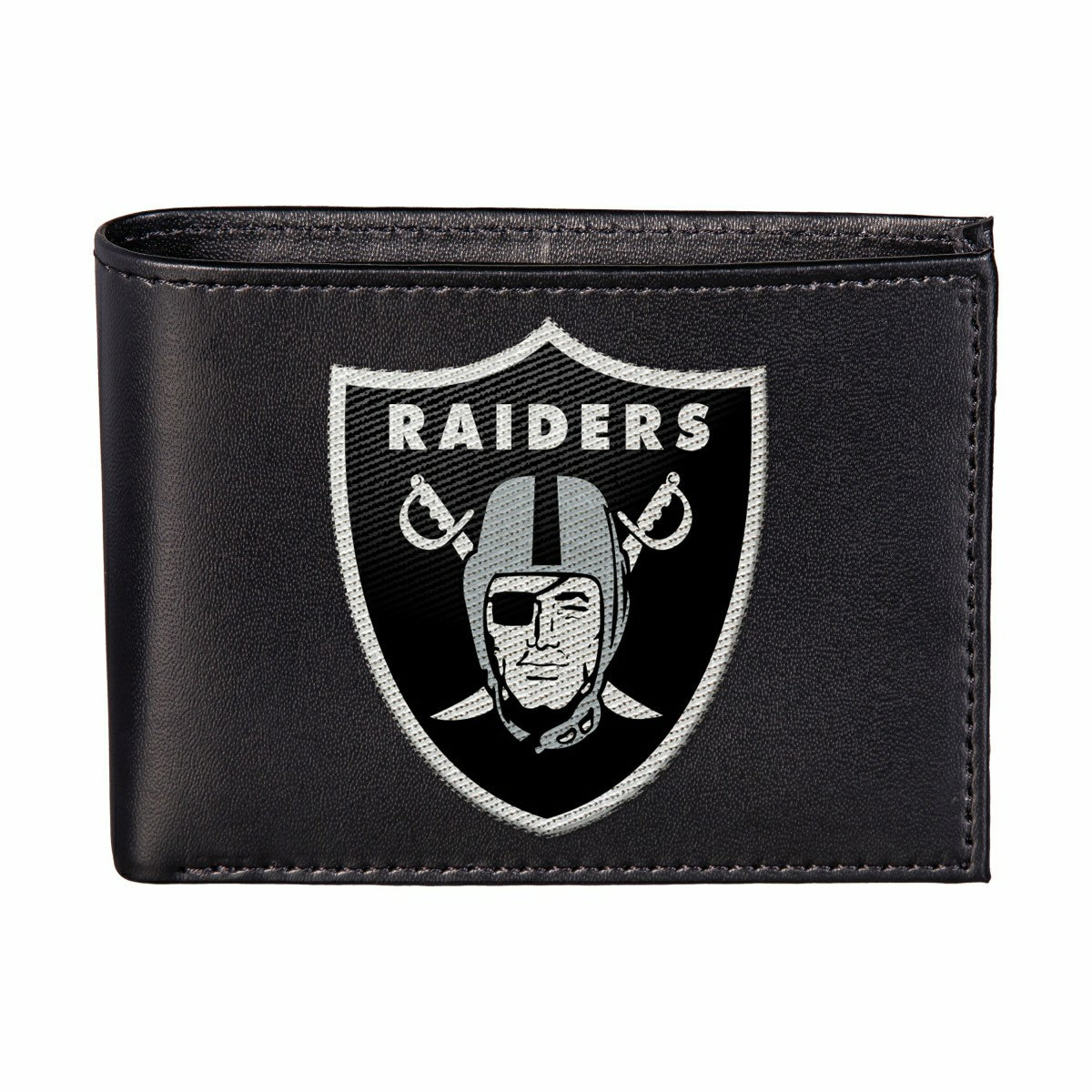 Las Vegas Raiders Black Bi-Fold Embroidered Wallet w/ RFID Blocking, NFL, Home