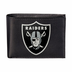 Las Vegas Raiders Black Bi-Fold Embroidered Wallet w/ RFID Blocking, NFL, Home