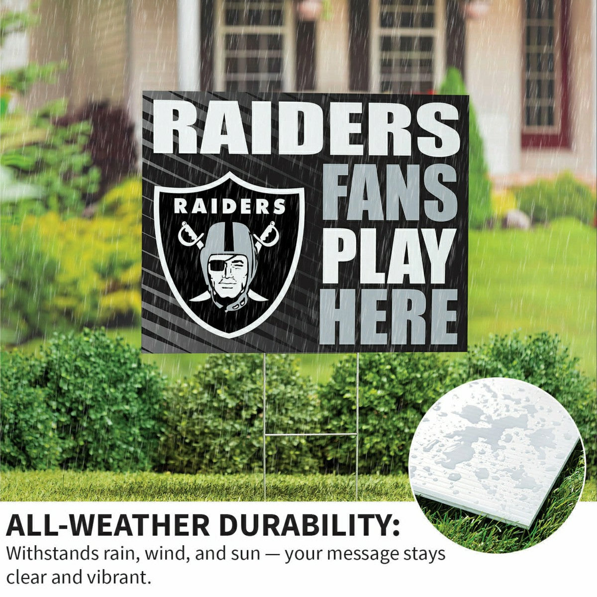 Las Vegas Raiders Coroplast Yard Sign "Fans Play Here", NFL, Home