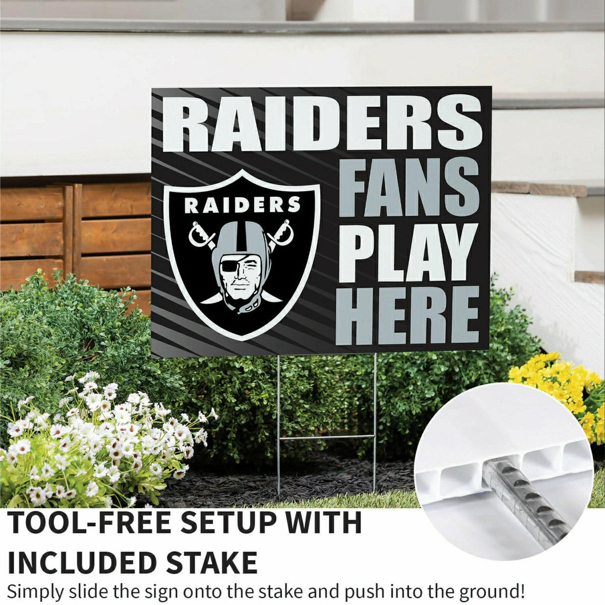Las Vegas Raiders Coroplast Yard Sign "Fans Play Here", NFL, Home