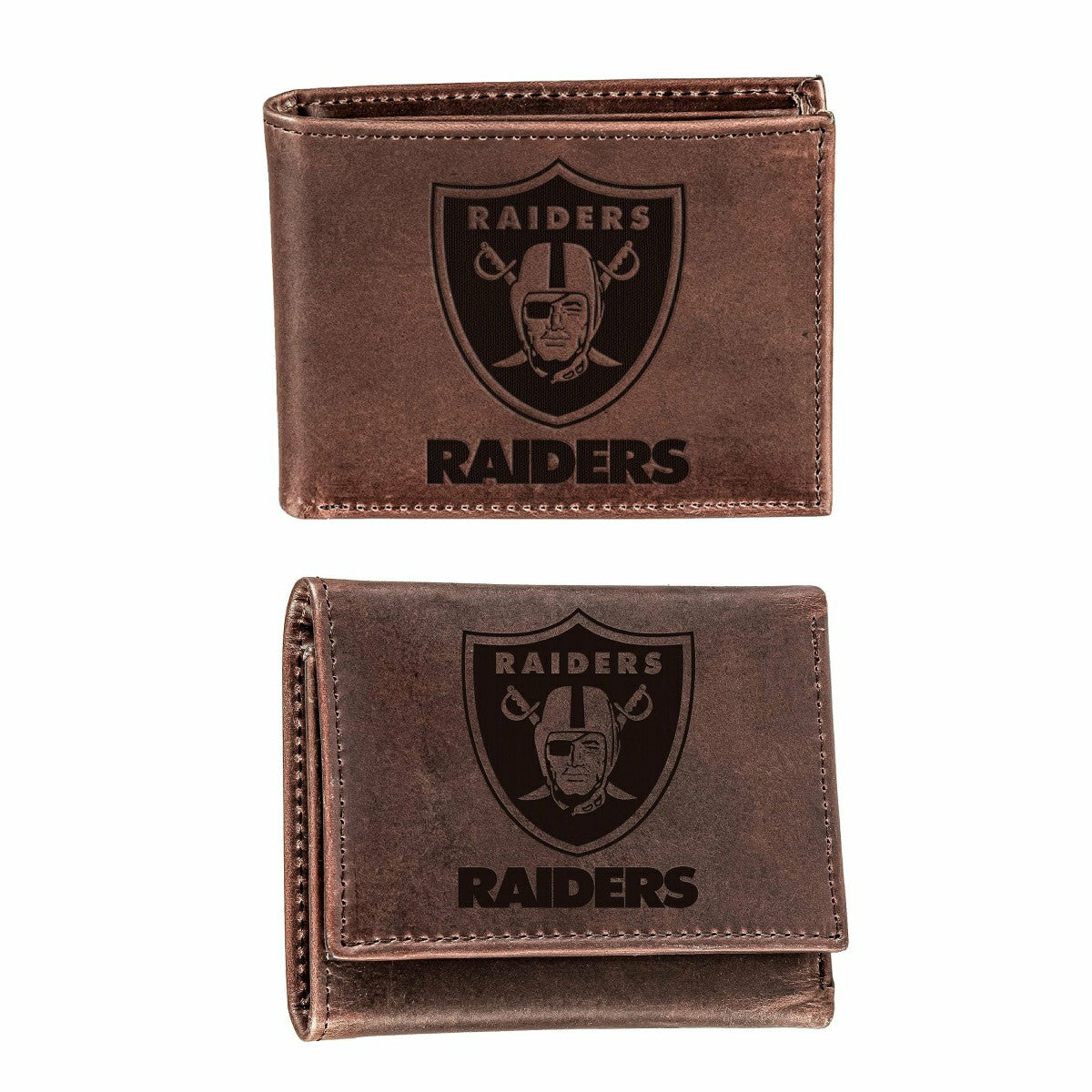 Las Vegas Raiders, Bi-Fold and Tri-Fold Wallet Gift Set, Brown, NFL, Home
