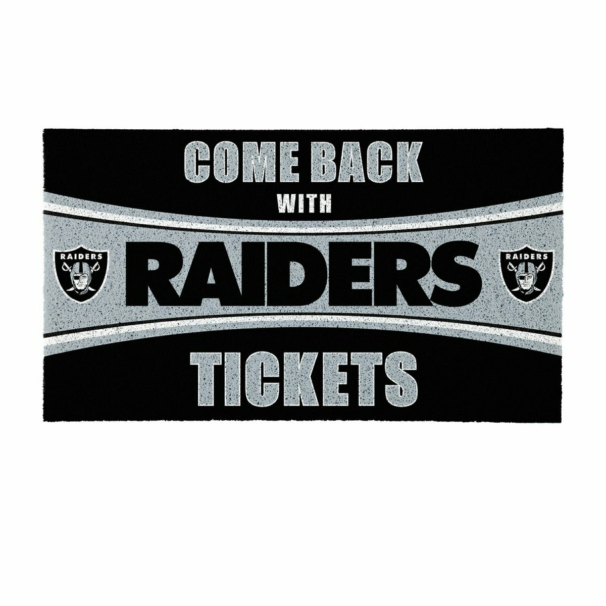 28" x 16" PVC Trapper Mat, Come Back with Tickets, Las Vegas Raiders, NFL