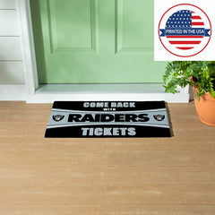 28" x 16" PVC Trapper Mat, Come Back with Tickets, Las Vegas Raiders, NFL