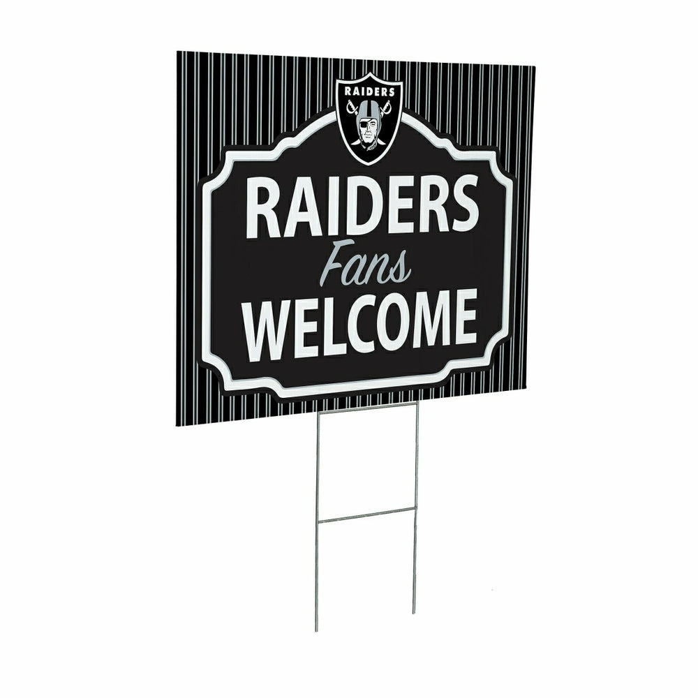 Las Vegas Raiders Coroplast Yard Sign, "Fans Welcome", NFL, Home