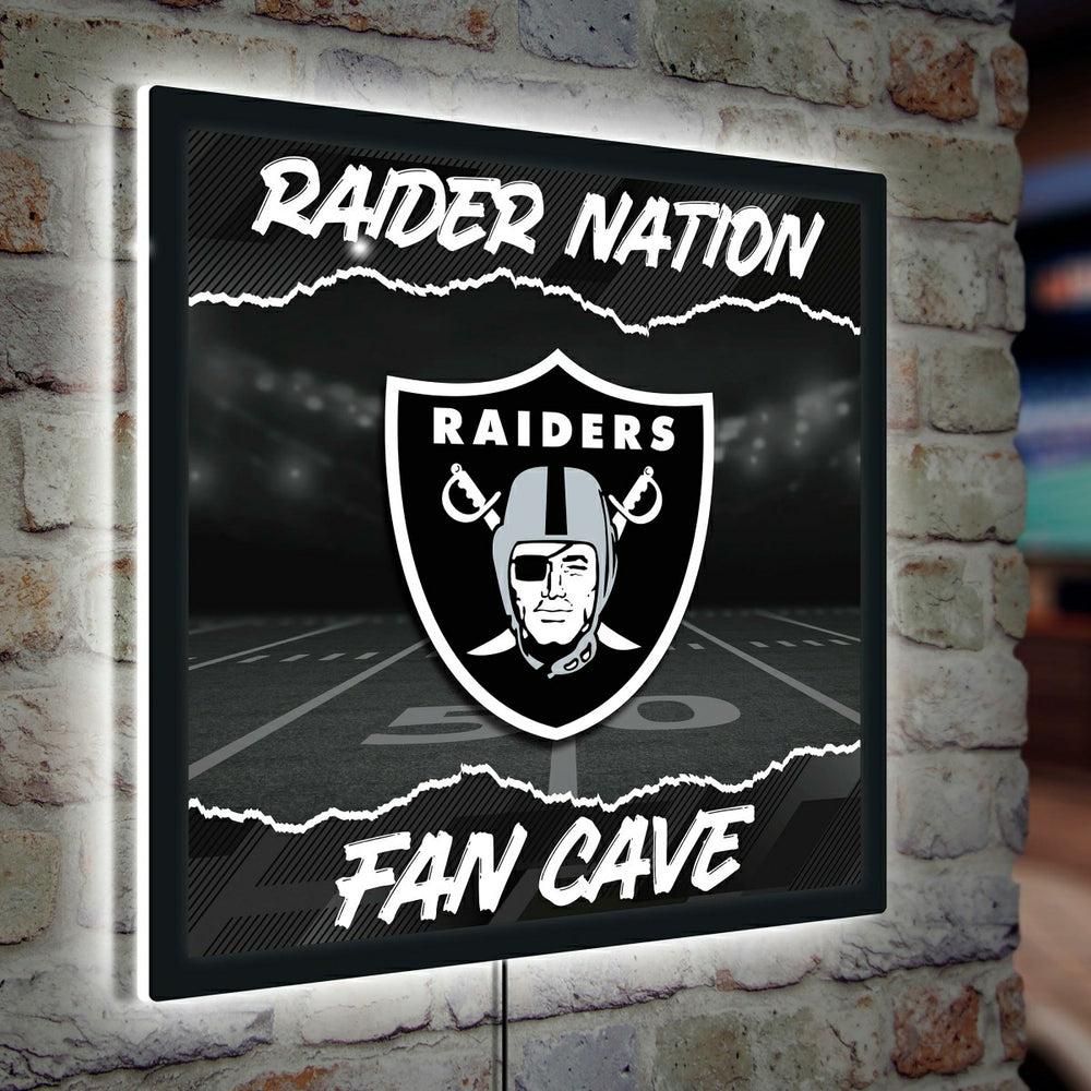 Las Vegas Raiders 23"H x 23"L LED Wall Decor, Edgelite, Square, NFL, Home