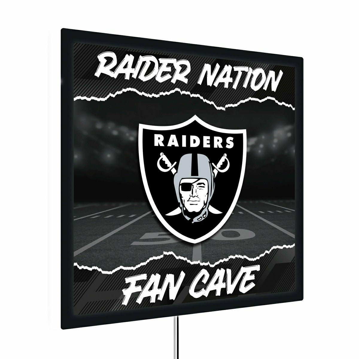 Las Vegas Raiders 23"H x 23"L LED Wall Decor, Edgelite, Square, NFL, Home