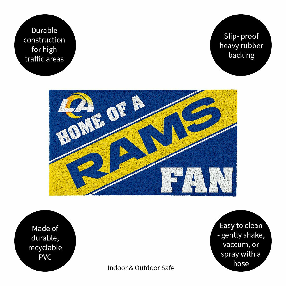 Los Angeles Rams, PVC Mat COLOR, Home of a Fan, NFL