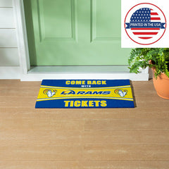 28" x 16" PVC Trapper Mat, Come Back with Tickets, Los Angeles Rams, NFL