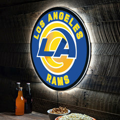 LED Wall Decor, Round, Los Angeles Rams, NFL, Home