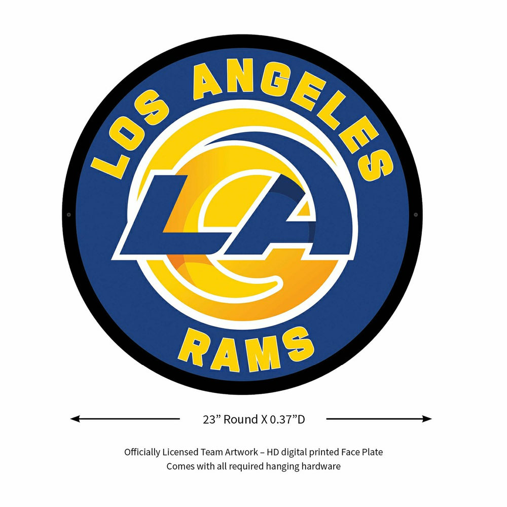 LED Wall Decor, Round, Los Angeles Rams, NFL, Home