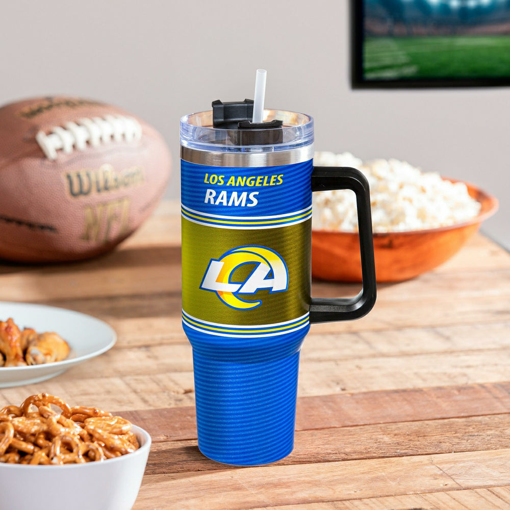 40oz Stainless Steel Canyon Cup w/ Straw, Los Angeles Rams, NFL, Home