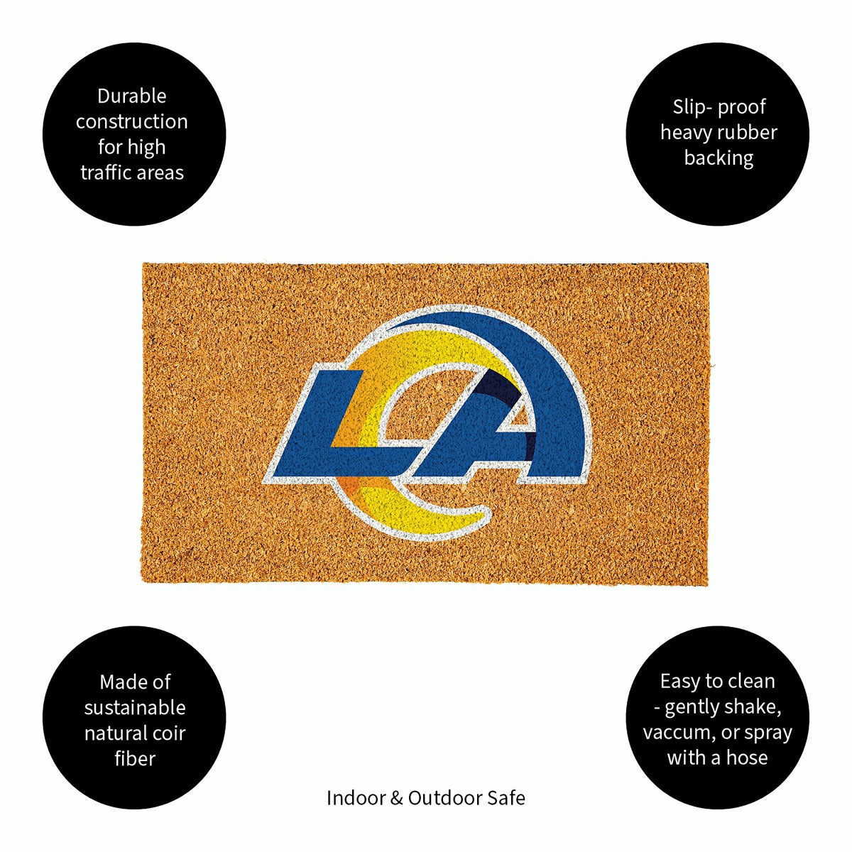Coir Mat, 16"x28", Los Angeles Rams, NFL