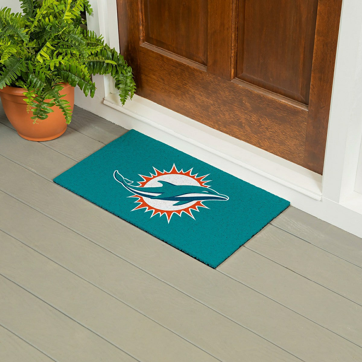 Full Color PVC Mat, 16" x 28", Miami Dolphins, NFL
