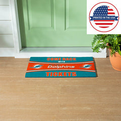 28" x 16" PVC Trapper Mat, Come Back with Tickets, Miami Dolphins, NFL