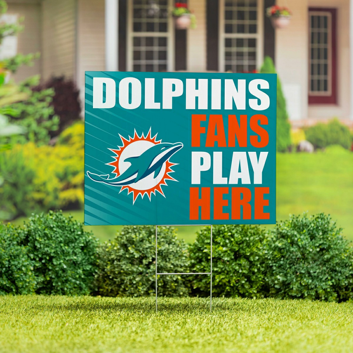 Miami Dolphins Coroplast Yard Sign "Fans Play Here", NFL, Home