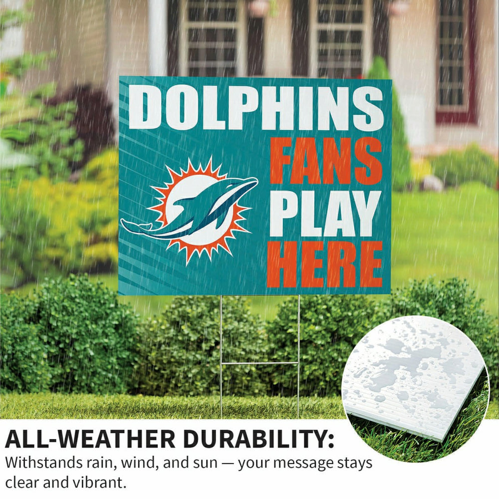 Miami Dolphins Coroplast Yard Sign "Fans Play Here", NFL, Home