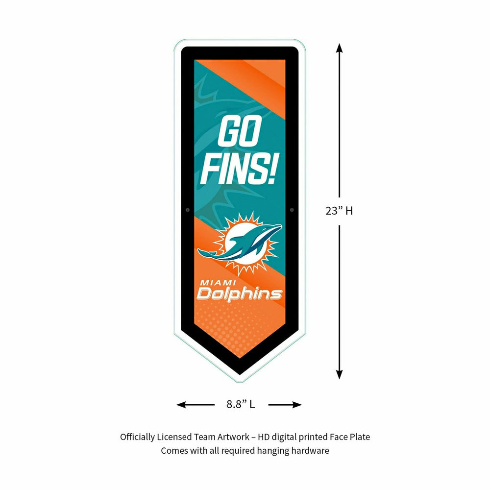 LED Wall Decor, Pennant, Miami Dolphins, NFL, Home