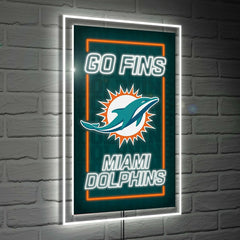 Miami Dolphins NFL Football Rectangle Neolite LED Decor, NFL, Home