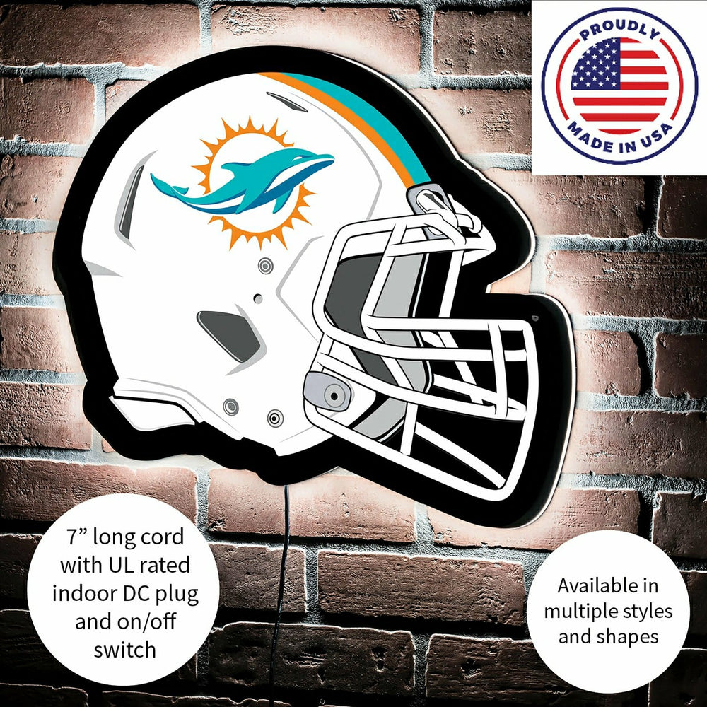 LED Wall Decor, Helmet, Miami Dolphins, NFL, Home