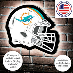 LED Wall Decor, Helmet, Miami Dolphins, NFL, Home