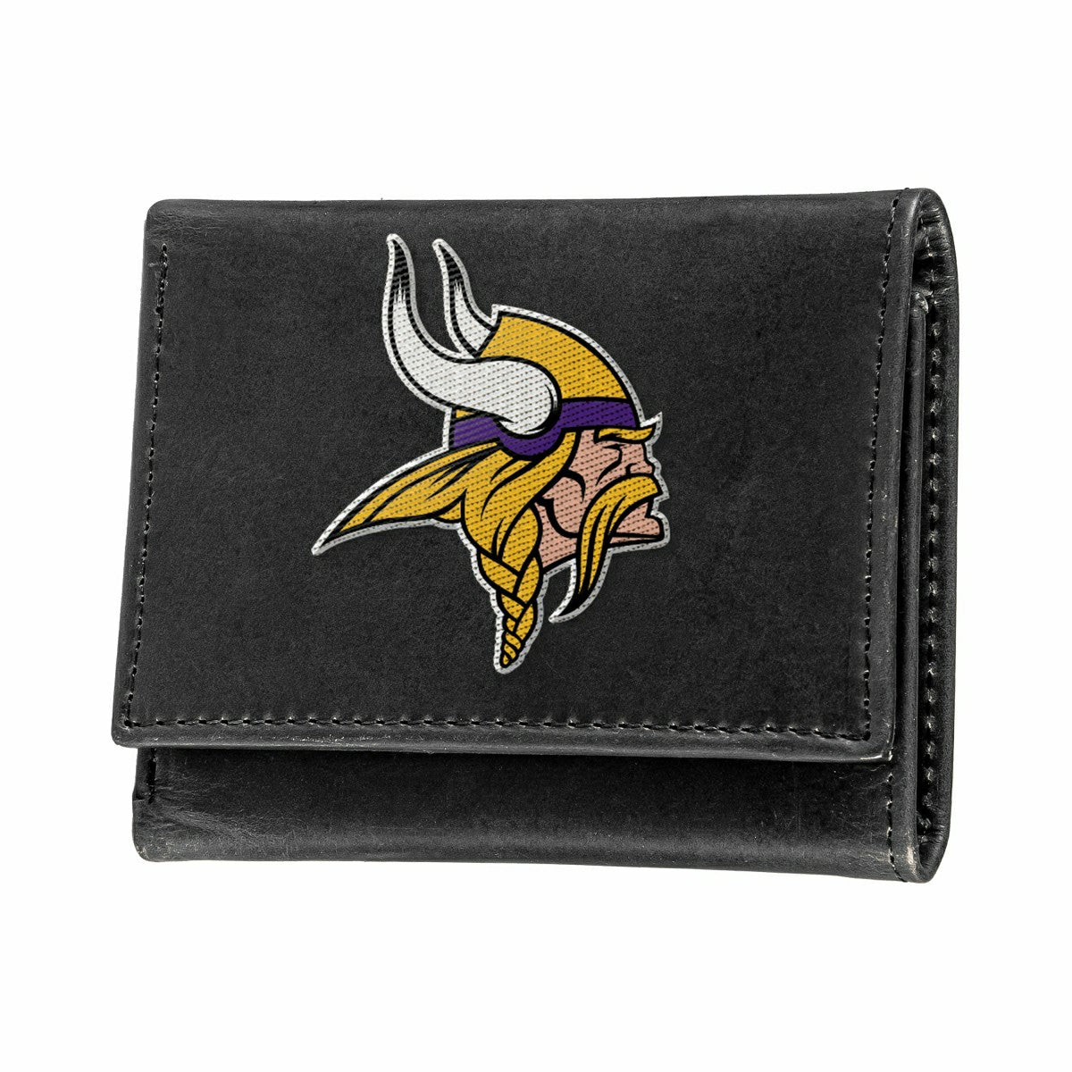 Minnesota Vikings Black Tri-Fold Embroidered Wallet w/ RFID Blocking, NFL, Home