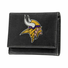 Minnesota Vikings Black Tri-Fold Embroidered Wallet w/ RFID Blocking, NFL, Home