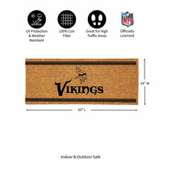 Minnesota Vikings Extra Large One Color Coir Mat, 60"x24", NFL