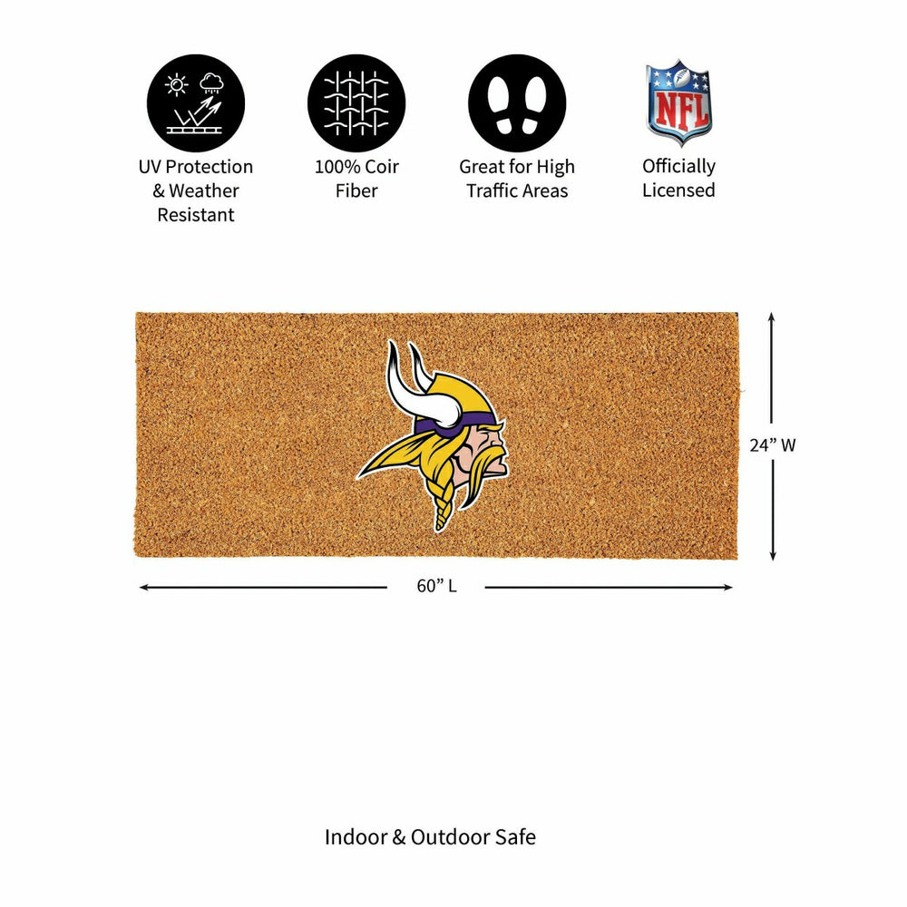 Minnesota Vikings Extra Large Full Color Coir Mat, 60"x24", NFL
