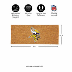 Minnesota Vikings Extra Large Full Color Coir Mat, 60"x24", NFL