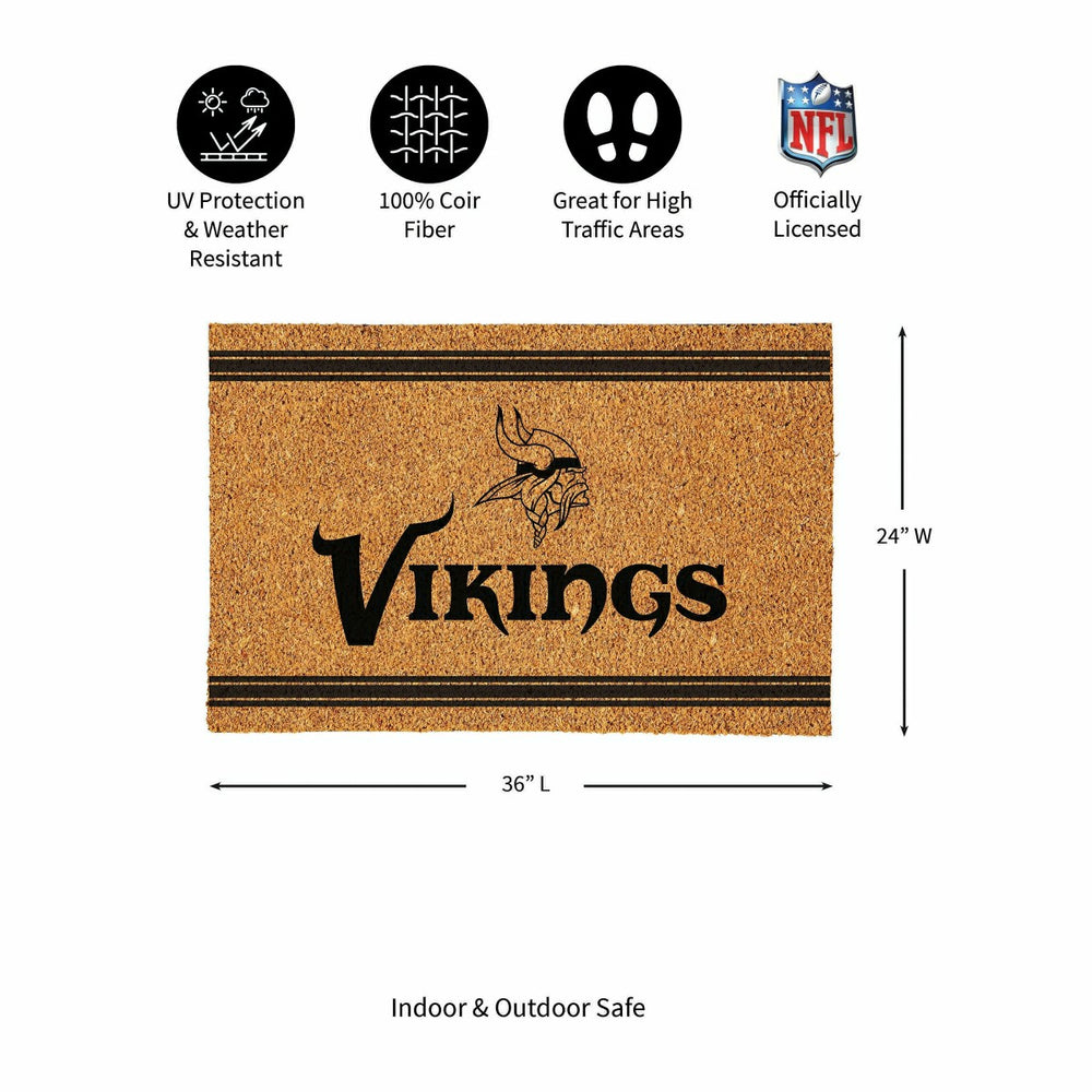 Minnesota Vikings Large One Color Coir Mat, 36"x24", NFL