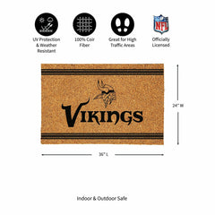 Minnesota Vikings Large One Color Coir Mat, 36"x24", NFL
