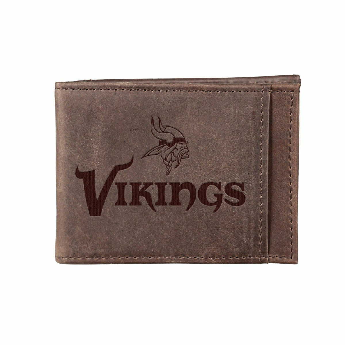 Front Pocket Wallet w/ RFID Blocking, Minnesota Vikings, Brown, NFL, Home