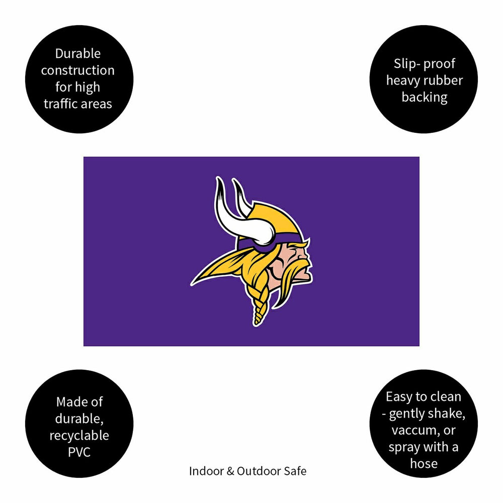 Full Color PVC Mat, 16" x 28", Minnesota Vikings, NFL