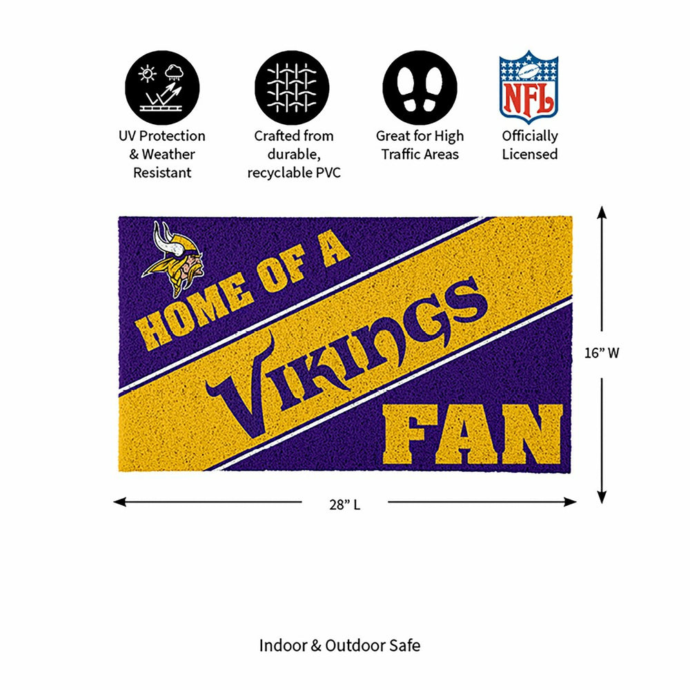 Minnesota Vikings, PVC Mat COLOR, Home of a Fan, NFL