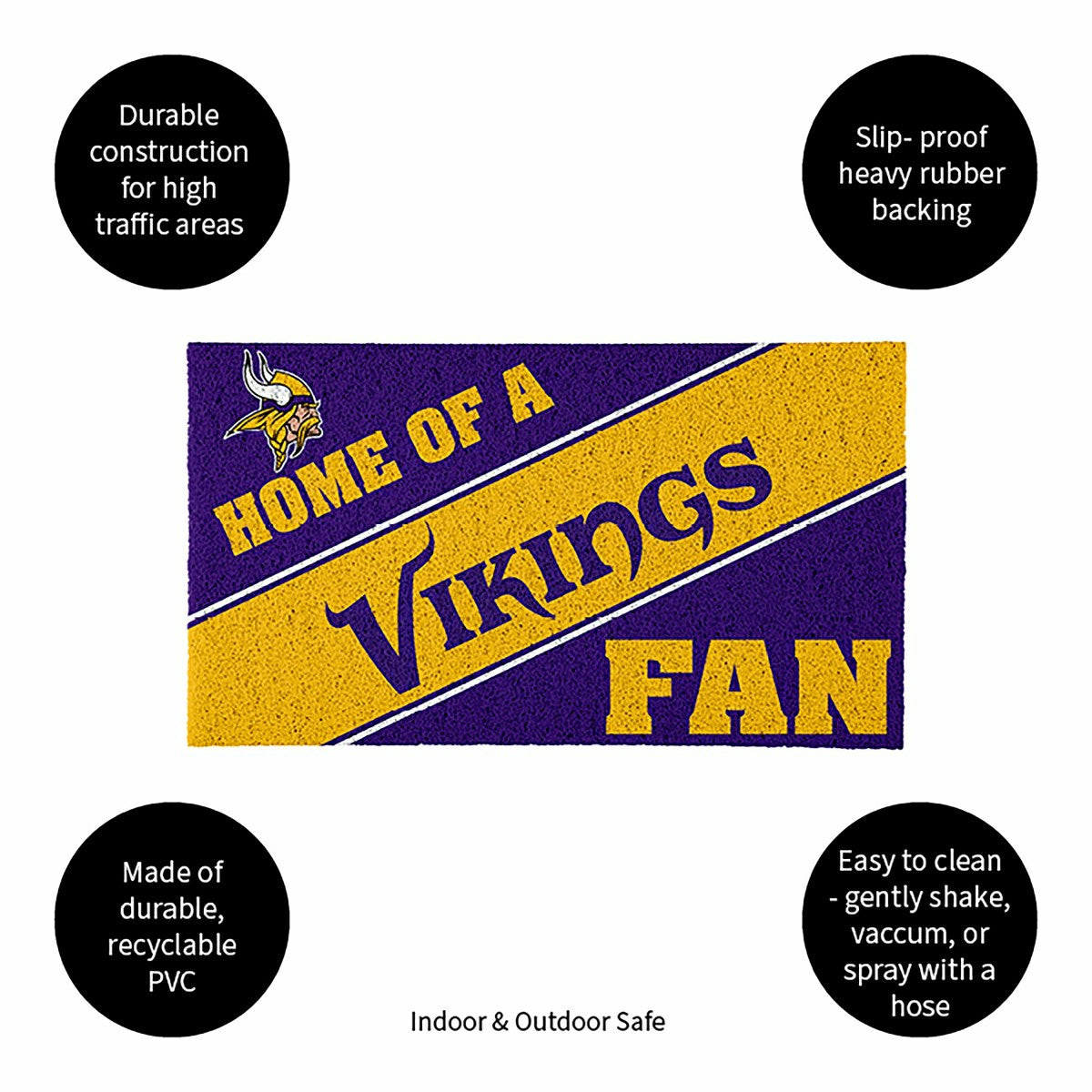 Minnesota Vikings, PVC Mat COLOR, Home of a Fan, NFL