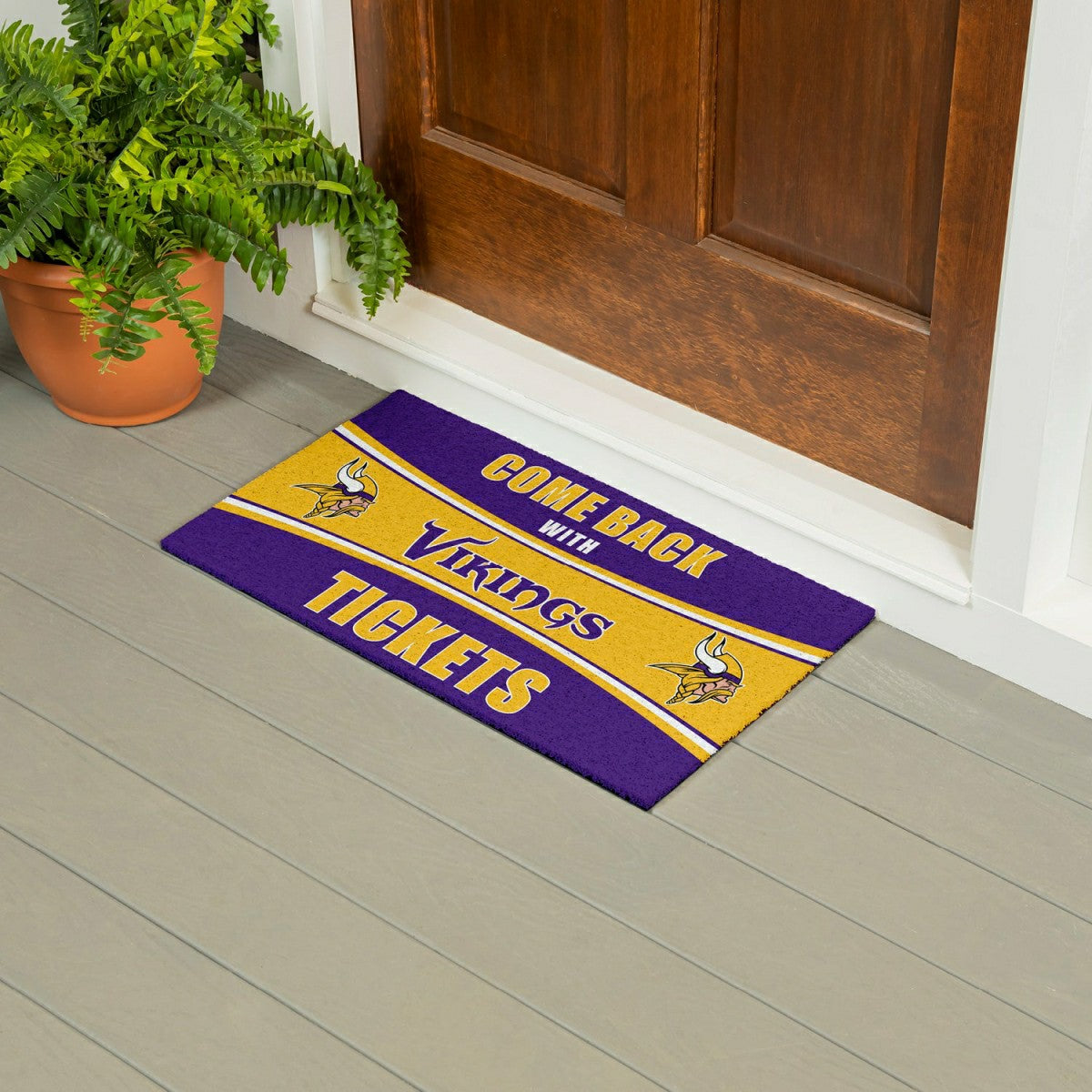 28" x 16" PVC Trapper Mat, Come Back with Tickets, Minnesota Vikings, NFL
