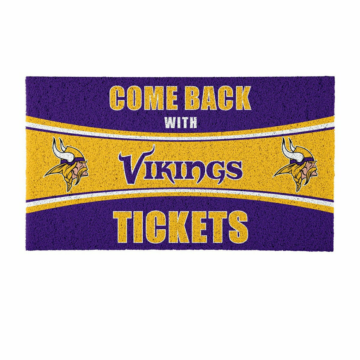 28" x 16" PVC Trapper Mat, Come Back with Tickets, Minnesota Vikings, NFL