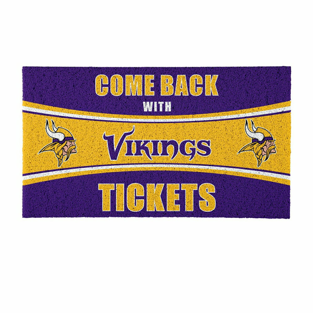 28" x 16" PVC Trapper Mat, Come Back with Tickets, Minnesota Vikings, NFL