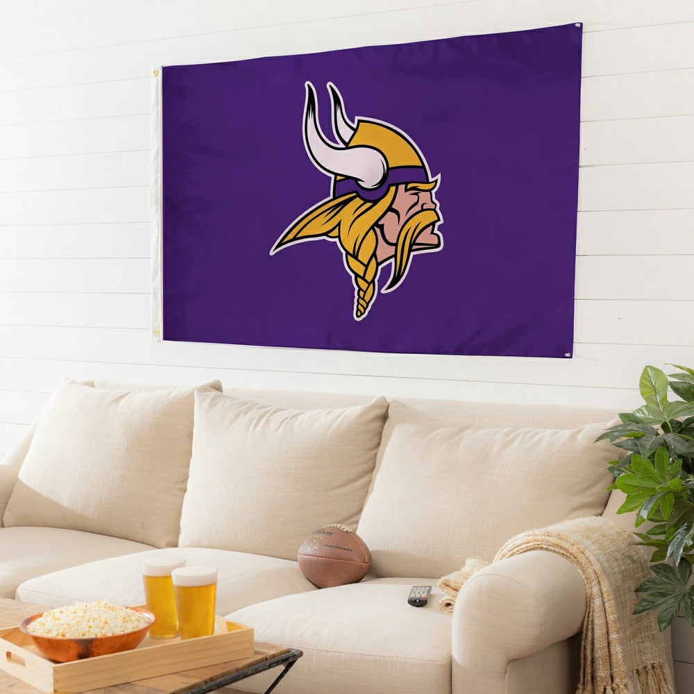 Minnesota Vikings Single Sided Estate Flag with 2 Grommets, 3'x5', NFL, Home