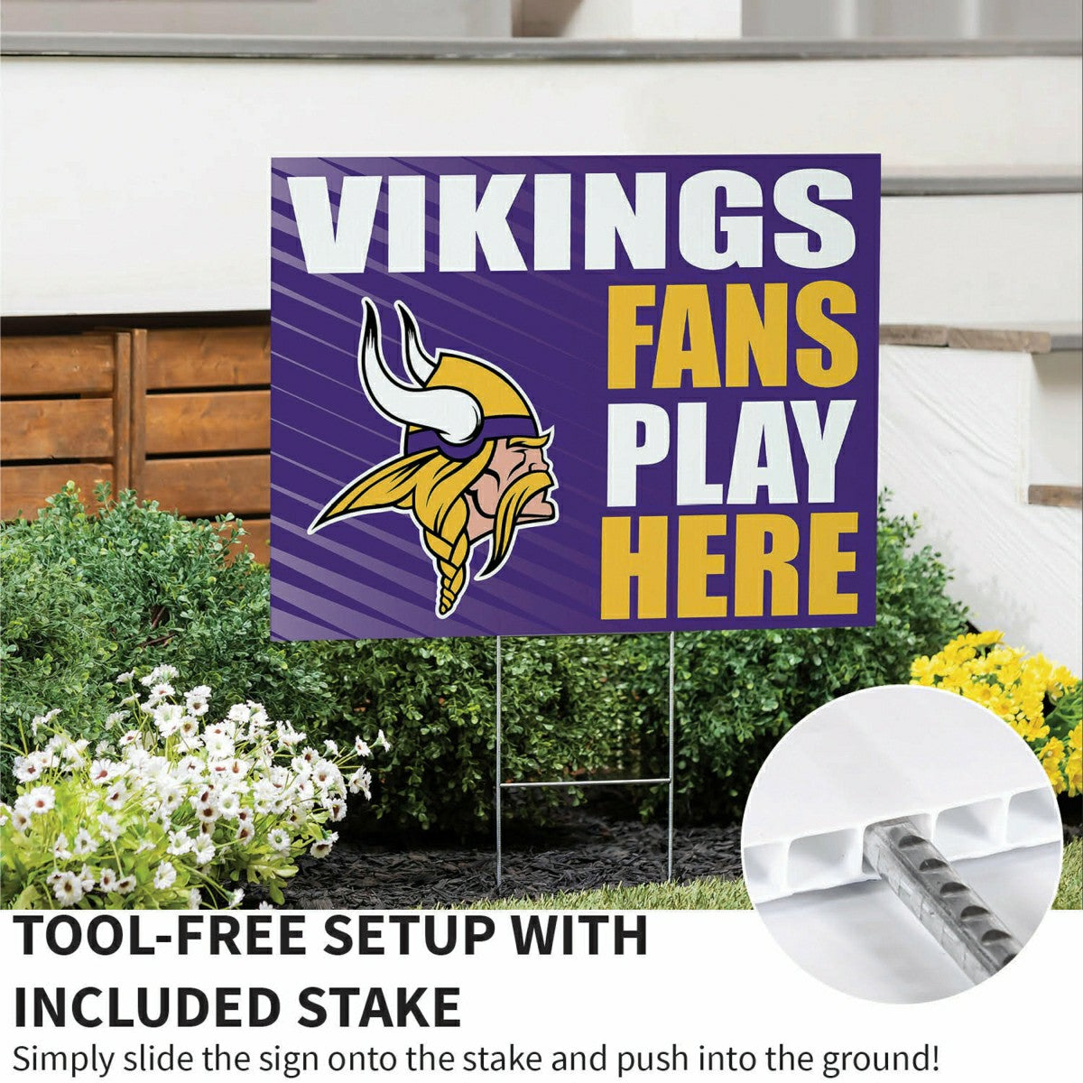 Minnesota Vikings Coroplast Yard Sign "Fans Play Here", NFL, Home