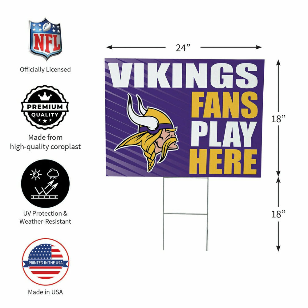 Minnesota Vikings Coroplast Yard Sign "Fans Play Here", NFL, Home
