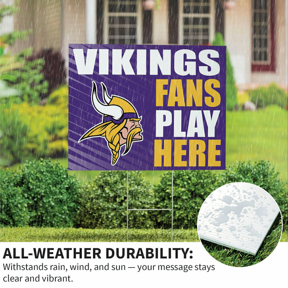 Minnesota Vikings Coroplast Yard Sign "Fans Play Here", NFL, Home