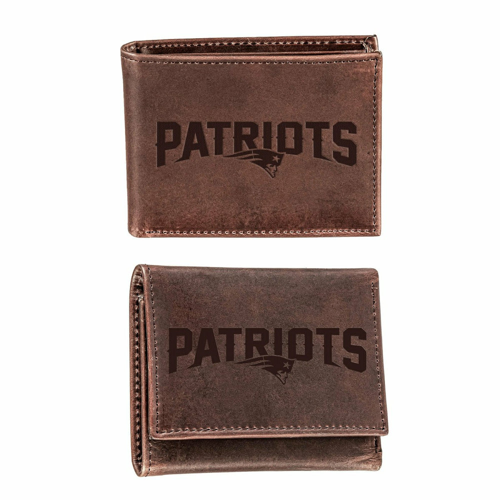 New England Patriots, Bi-Fold and Tri-Fold Wallet Gift Set, Brown, NFL, Home
