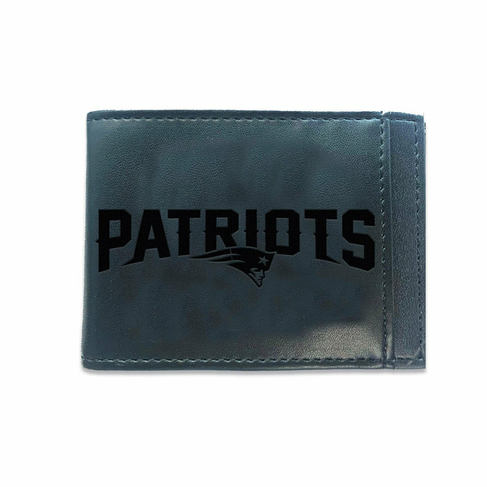 Front Pocket Wallet w/ RFID Blocking, New England Patriots, Black, NFL, Home