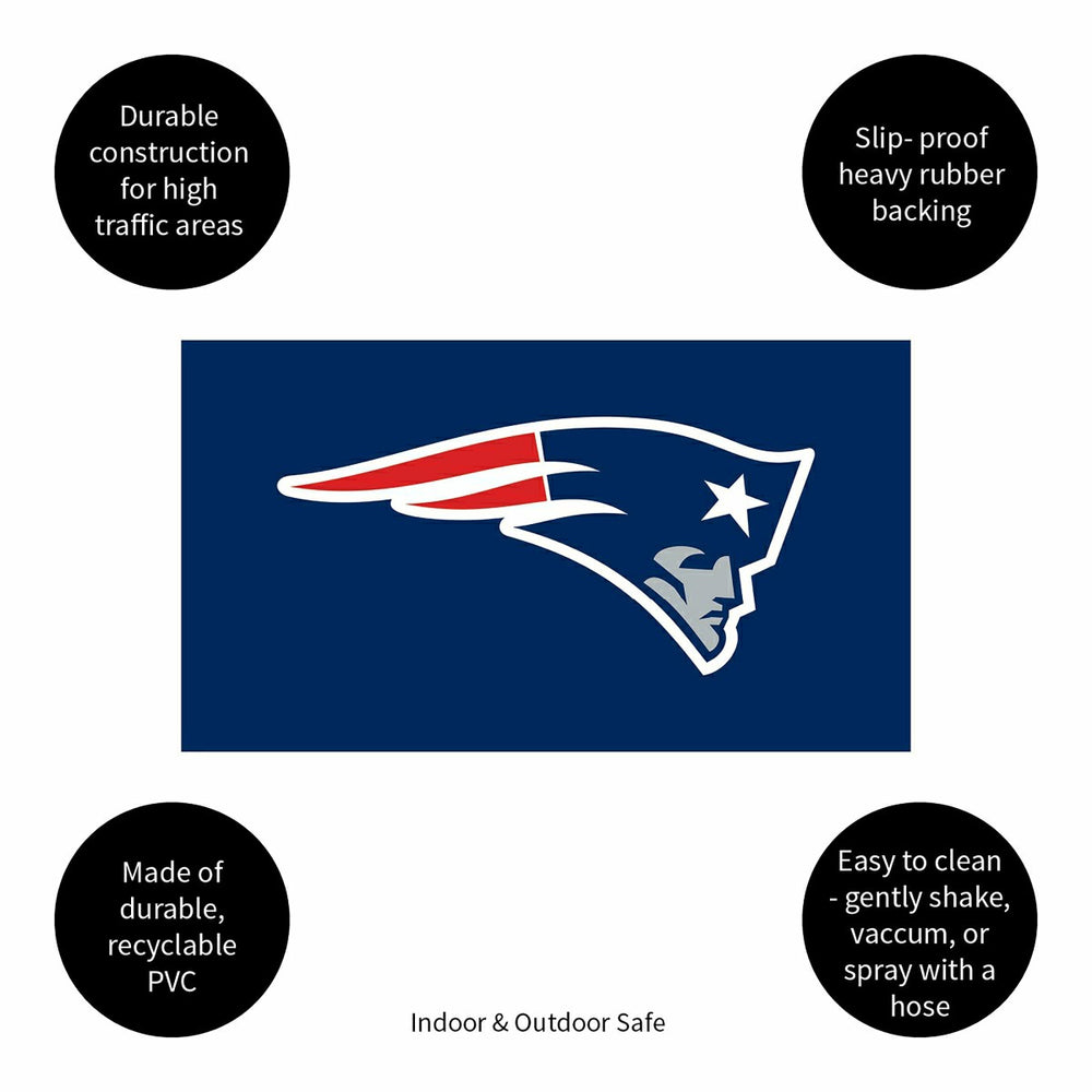 Full Color PVC Mat, 16" x 28", New England Patriots, NFL