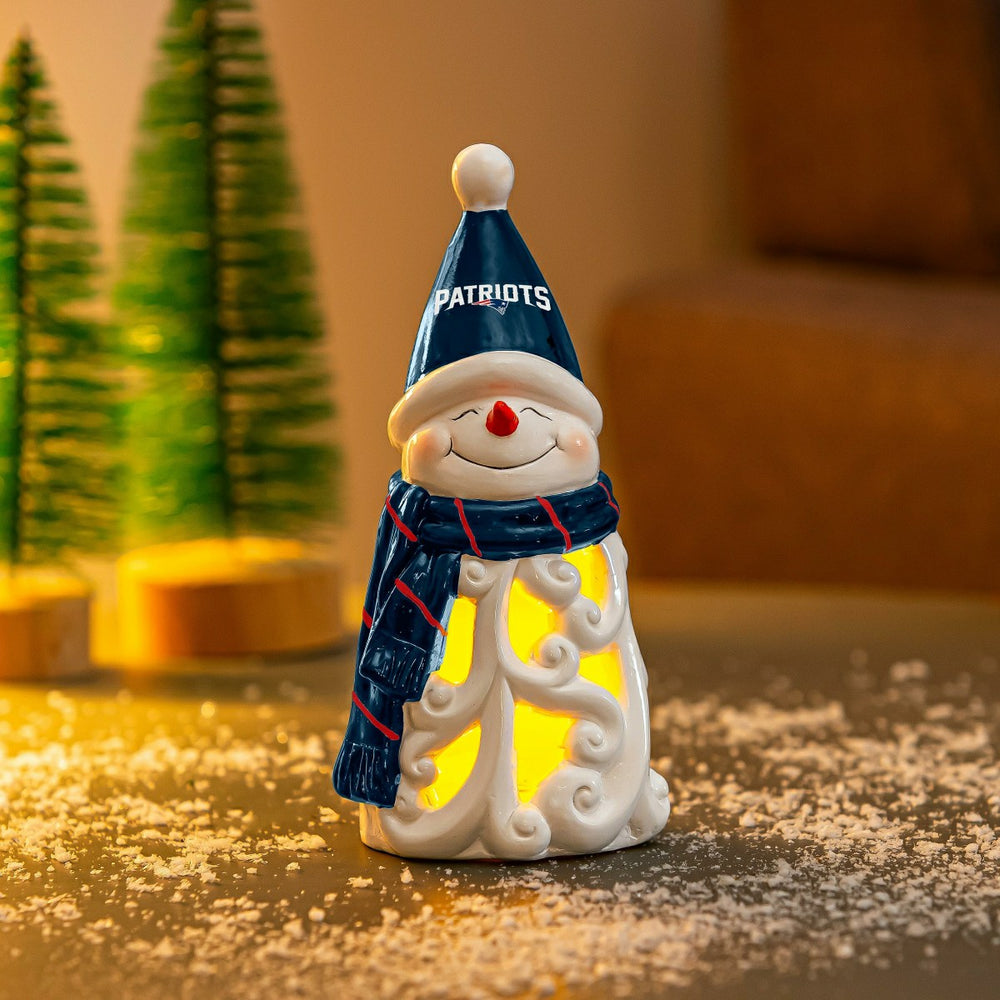 New England Patriots Snowman LED Statuary, 8", NFL, Home